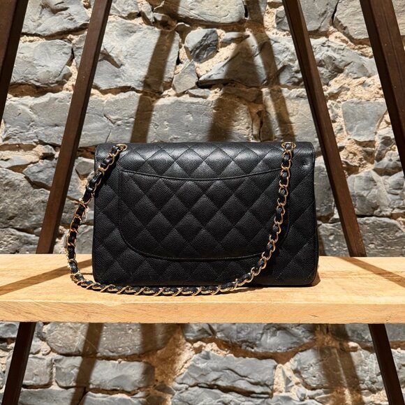 Chanel Black Caviar Jumbo GHW Classic Double Flap Bag - Picture 6 of 16